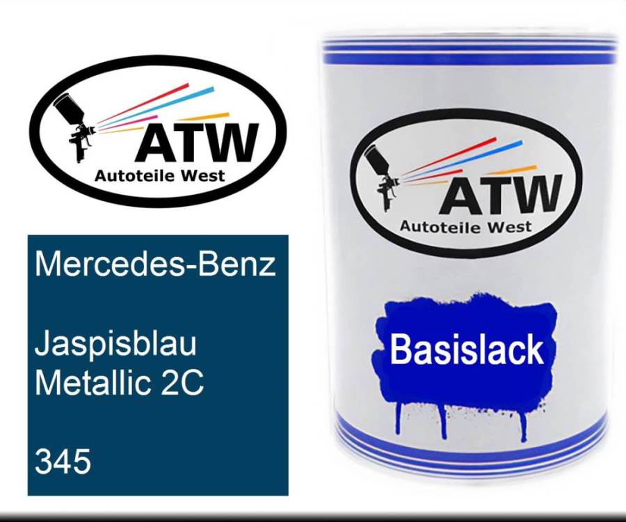 Mercedes-Benz, Jaspisblau Metallic 2C, 345: 500ml Lackdose, von ATW Autoteile West.